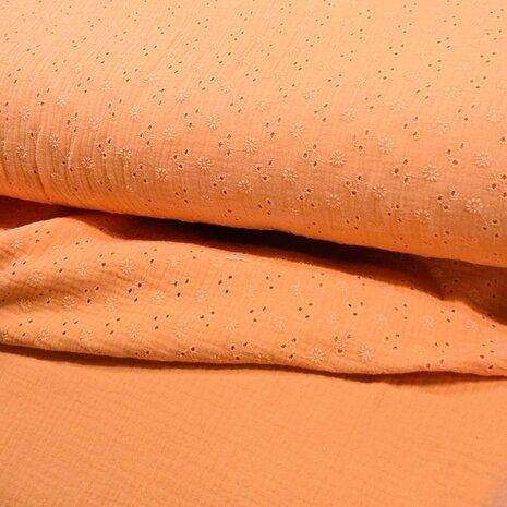 oranje uni hydrofiel en broderie hydrofiel van poppy bij kickenstoffen