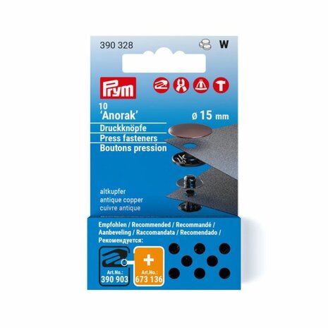 390328_Prym drukknopen ANORAK 15 mm &ndash; oudkoper &ndash; navulling