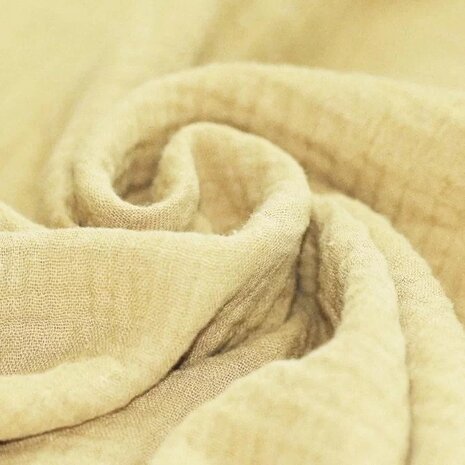Double-Gauze-Fabric-Light-Yellow-kickenstoffen