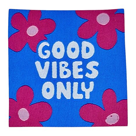 loop en label naailabel - sierlabel XXL good vibes only