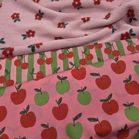 teddy bloemen uit poppy 27 met katoentjes appels en kersen - leuk voor een voering
