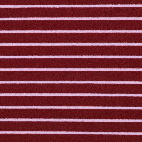burgundy badstof tricot met strepen uit Poppy 26 Playsuit Maren - kickenstoffen