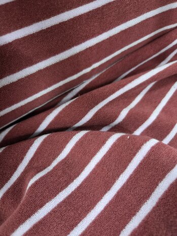 Poppy fabrics cotton towelling yarn dyed stripes