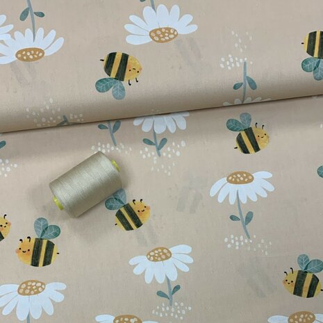 Pastel stoffen Stenzo-Qjutie met garen 7722 - kickenstoffen