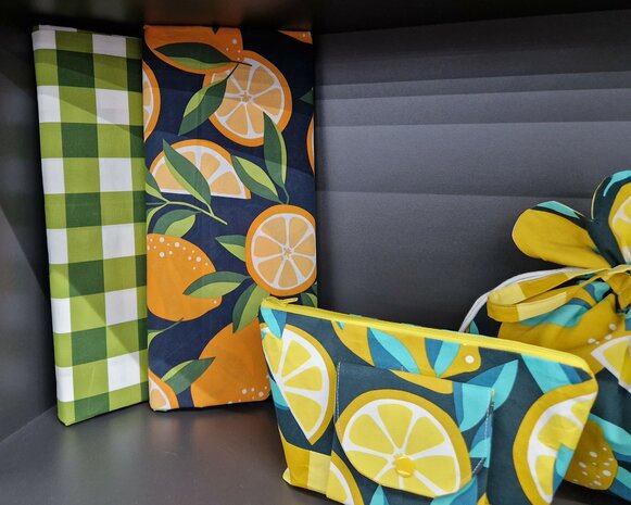 tasje - coated cotton citrus fruit - poppyfabrics