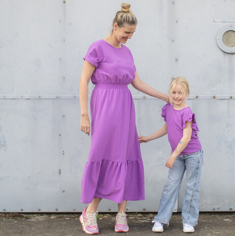 Papillon stof - bel etoile naaipatroon - voorbeeld in kleur violet