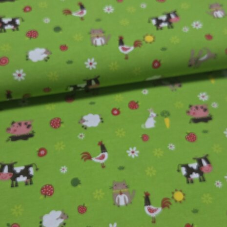 boerderijk print ottoman - katoen canvas qjutie