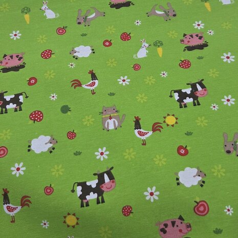 boerderijk print ottoman - katoen canvas qjutie