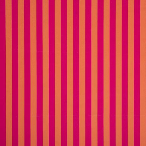 canvas half panama fuchsia oranje strepen smal - kickenstoffen 