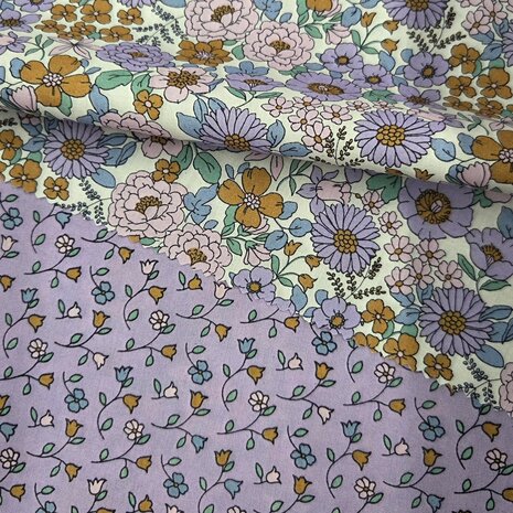 Poplin Katoen Veldbloemen en kleine bloemen Poppy 