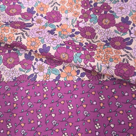Poplin Katoen Veldbloemen en kleine bloemen Poppy 