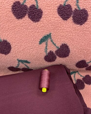 kersen teddy roze - aubergine boord 4200208 en guterman 259 garen