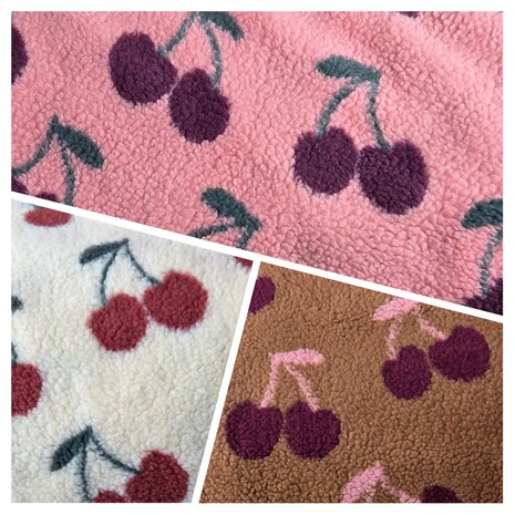 kersen teddystoffen van Poppyfabrics - bij KicKenStoffen