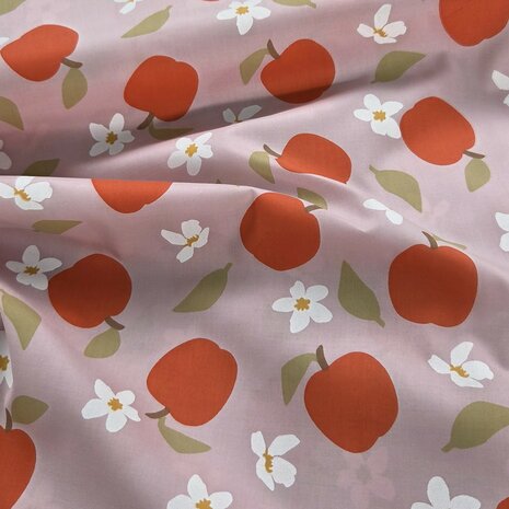 Appelkatoen Roze met Appels en Bloesem