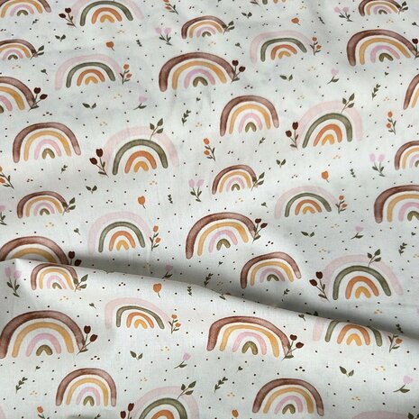 werkelijke kleuren - Fr&auml;ulein von Julie Poplin Regenbogen Bloemen