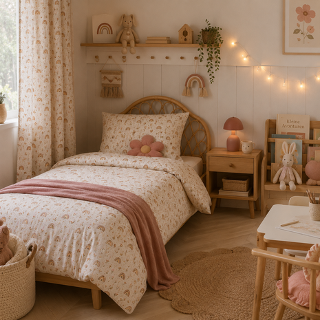 Fraulein von Julie Poplin Regenbogen Bloemen - AI voorbeeld kinderkamer