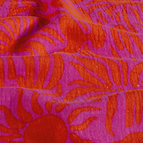 25270 muslin printed tropical flowers