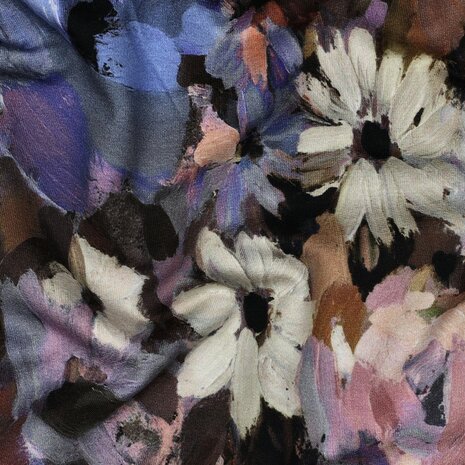 Poppy French Terry Digital Bloemen Violet