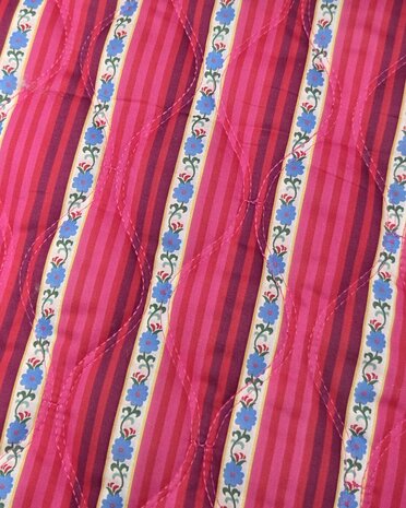 werkelijke kleur  Cotton Voile Stepped Digital Flowers &amp; Stripes Dubbelzijdig 01959.001