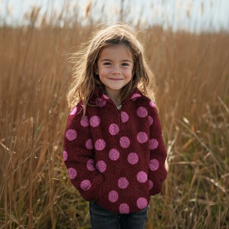 Poppy Teddy Jacquard Dots  Zachte teddy stof met ingeweven stippen 01952.010 kickenstoffen