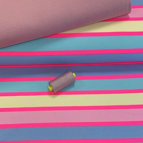 strepen jogging met bijpassend boordstof oud licht roze