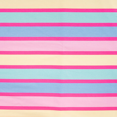 geel (licht) blauw mint lila roze neon Strepen Streep - french terry (op=op)