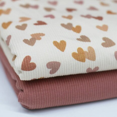 Rib-Knit-Jersey-Fabric-Multicolor-Hearts-Beige-kickenstoffen
