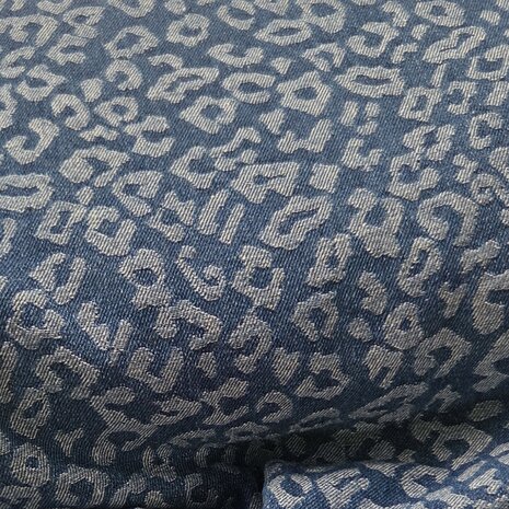 Stretch denim panterprint  KicKenStoffen