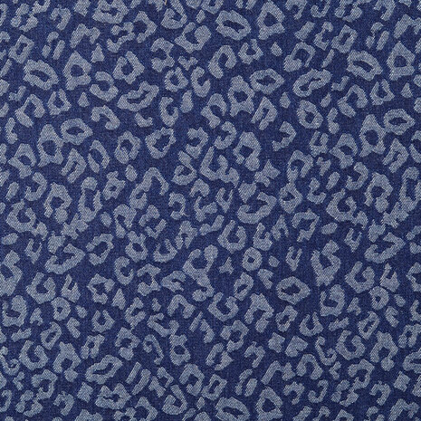 Stretch denim panterprint  KicKenStoffen