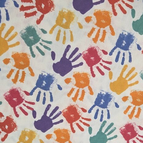 Verf handjes katoen - kickenstoffen