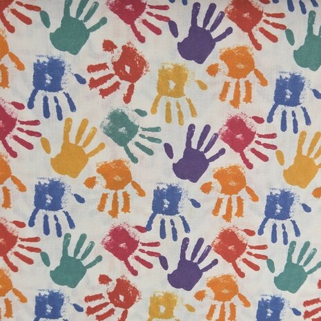 Verf handjes katoen - kickenstoffen