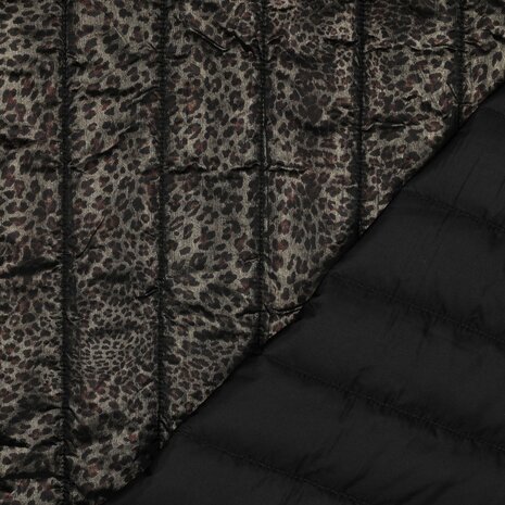 Doorgestikte jassenstof foil animal skin zwart &ndash; Poppy Fabrics 03889.001_kickenstoffen