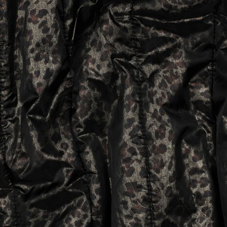 Doorgestikte jassenstof foil animal skin zwart &ndash; Poppy Fabrics 03889.001_kickenstoffen