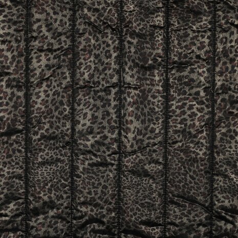 Doorgestikte jassenstof foil animal skin zwart &ndash; Poppy Fabrics 03889.001_kickenstoffen