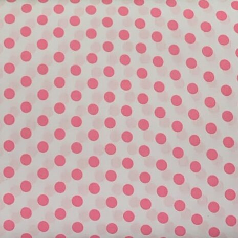 BEEBSstofjes Katoen Wit Roze Noppen 