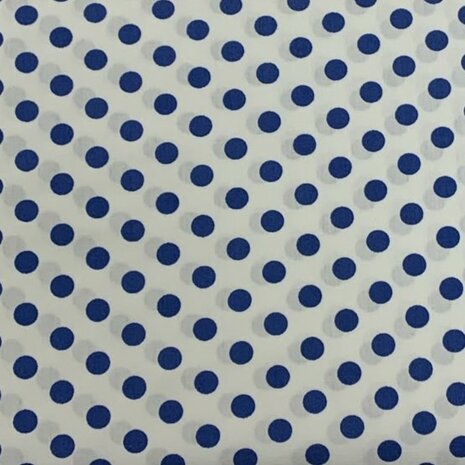 BEEBSstofjes Katoen Wit Donkerblauw Noppen