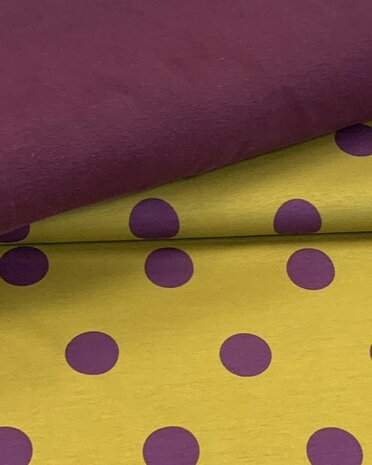 polka dot frech terry met bijpassende boordstof poppy