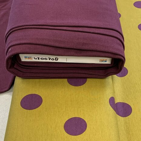 polka dot frech terry met bijpassende boordstof poppy