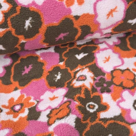 Qjutie jacquard teddy retro bloemen K80403-170