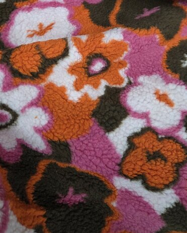 Qjutie jacquard teddy retro bloemen K80403-170