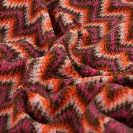 Qjutie jacquard teddy chevron zigzag bruin K80404-170