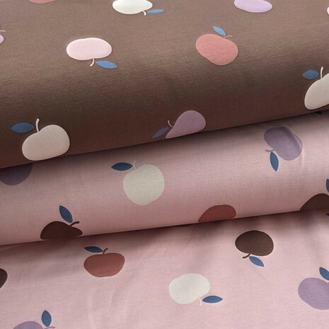 Geruwde French terry met appels &ndash; Qjutie