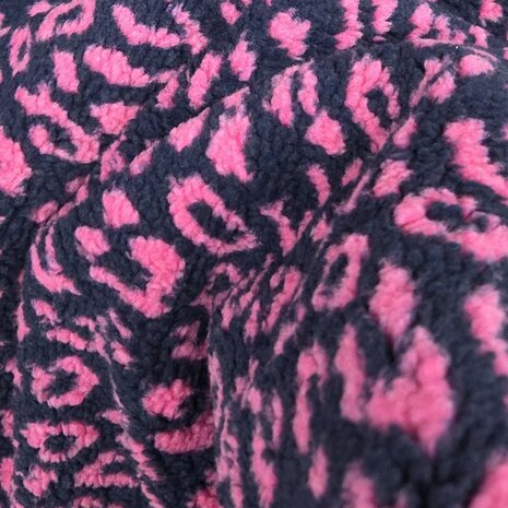 Marine roze jacquard teddy met luipaardprint &ndash; Qjutie