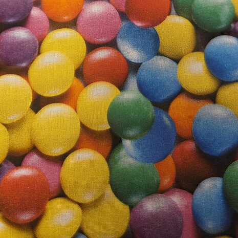 Digitale katoen Smarties snoepjes multicolor