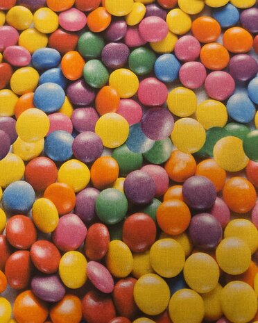 Digitale katoen Smarties snoepjes multicolor