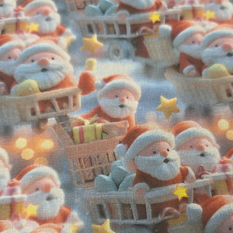 Katoen kerstmannen digitale kerstprint