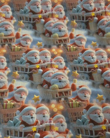 Katoen kerstmannen digitale kerstprint