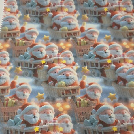 Katoen kerstmannen digitale kerstprint 3d