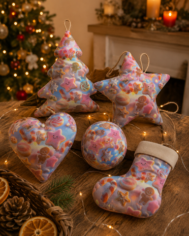 ai voorbeeld kerst decoratie candy katoen 3d cartoon style