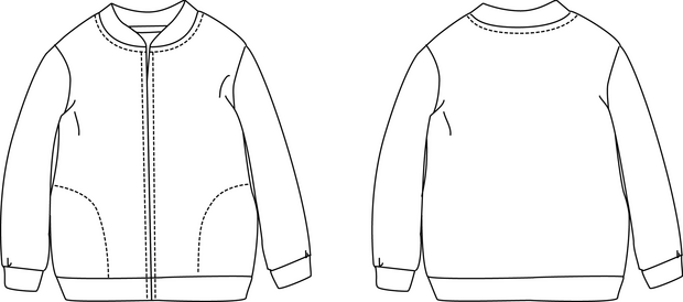 dessin sweat BOMBER au trait